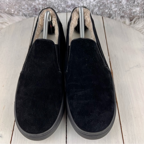 505bii Moncler black suede fur lined slip on men\'s size 8 main image 5